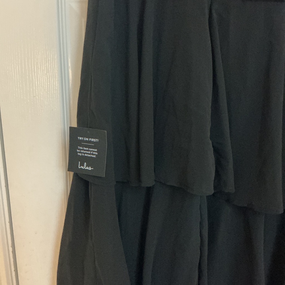 NWT LuLu’s Black Tiered Evening Dress XL - Picture 4 of 7